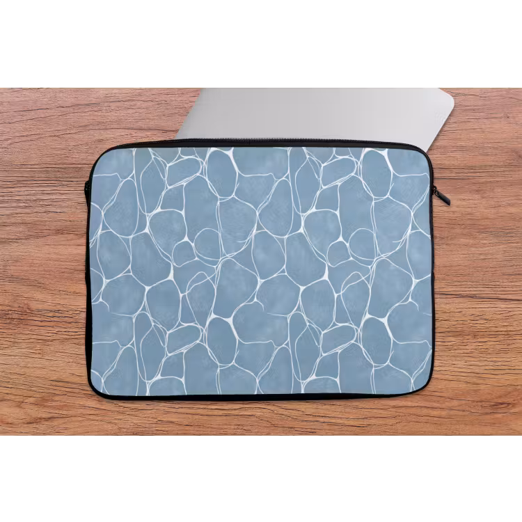 Laptophoes - Organisch - Patroon - Blauw — 2