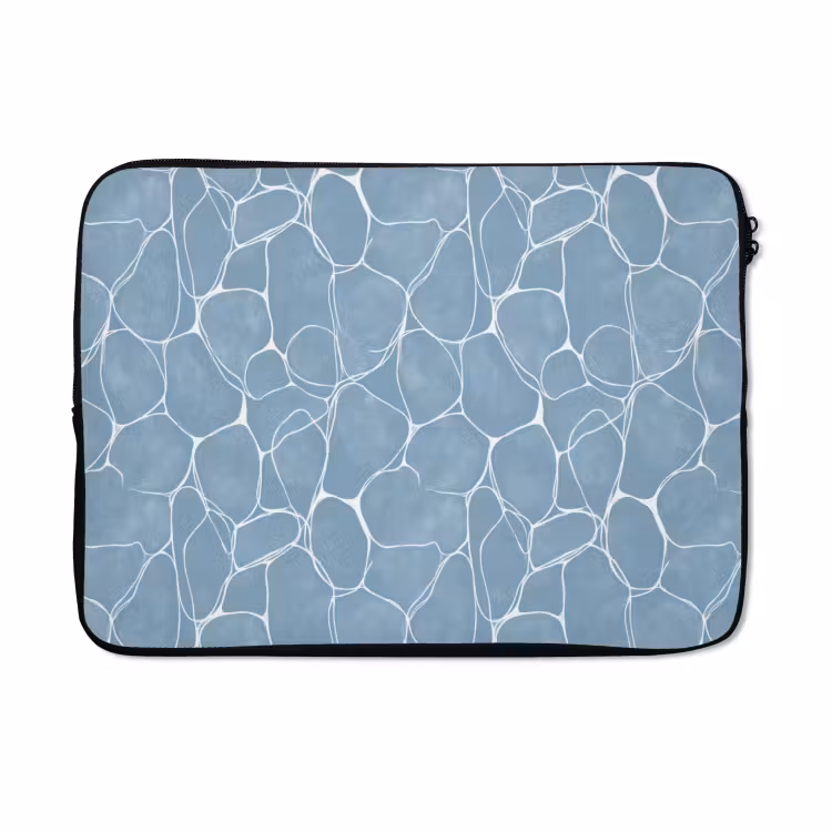 Laptophoes - Organisch - Patroon - Blauw — 5