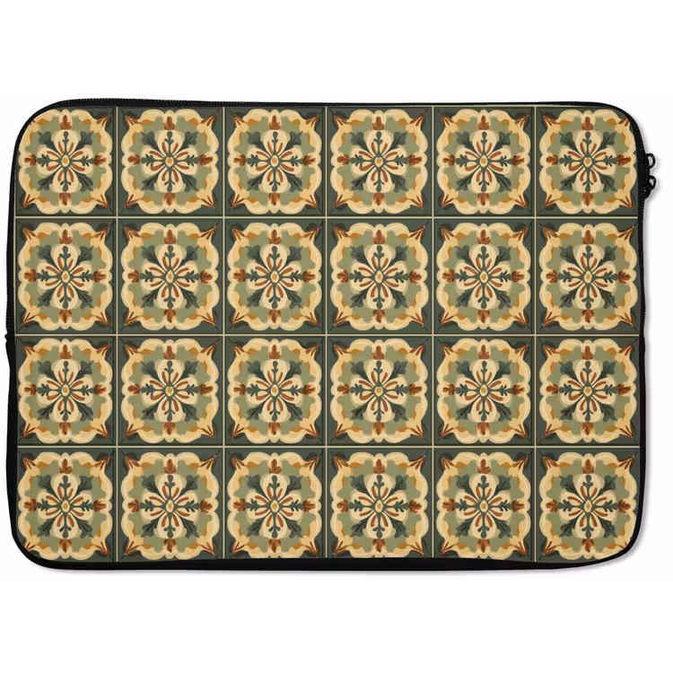 Laptophoes - Ornament - Patroon - Groen — 1