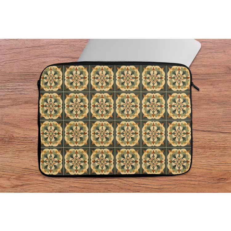 Laptophoes - Ornament - Patroon - Groen — 2