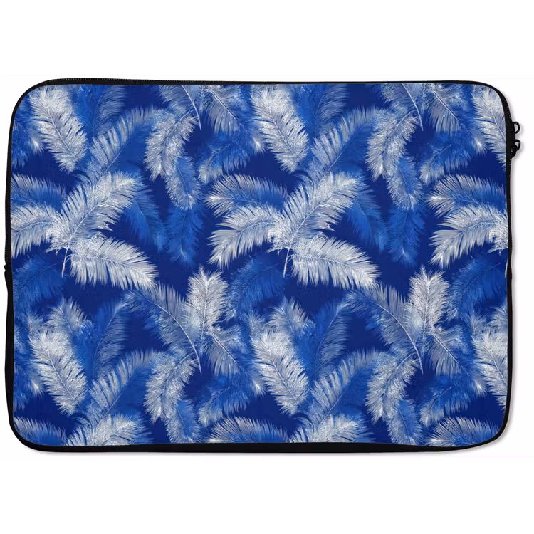Laptophoes - Palmblad - Patroon - Blauw — 1