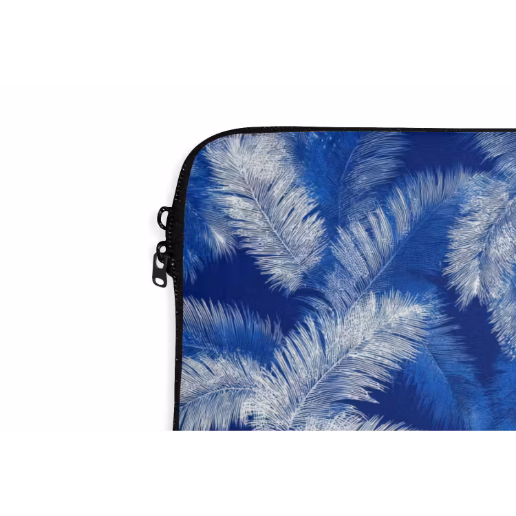 Laptophoes - Palmblad - Patroon - Blauw — 6