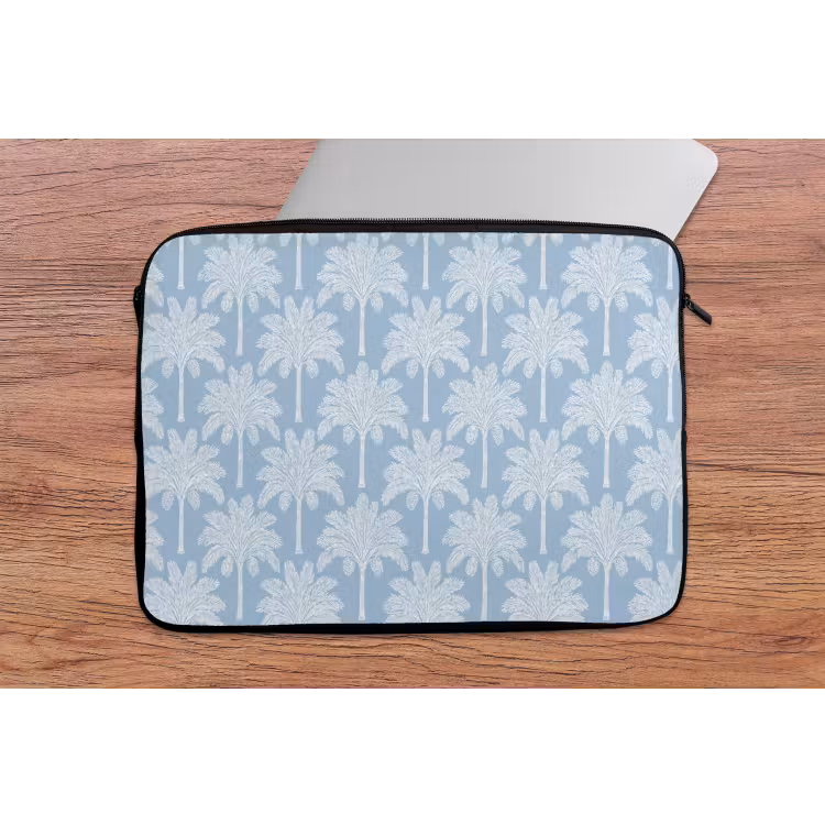 Laptophoes - Palmboom - Modern - Blauw — 2