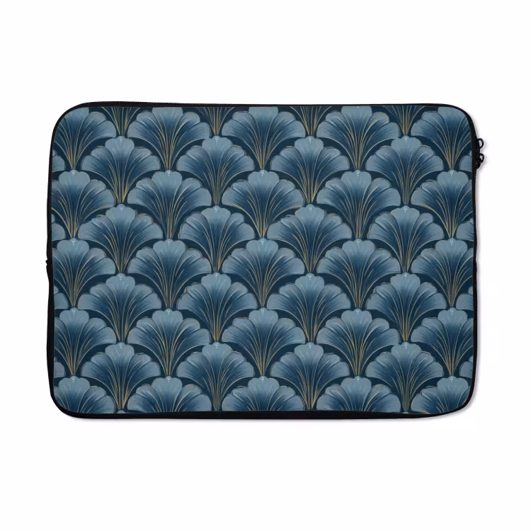 Laptophoes - Patroon - Ginkgoblad - Blauw — 5