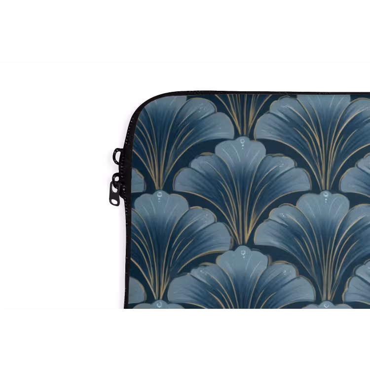 Laptophoes - Patroon - Ginkgoblad - Blauw — 6