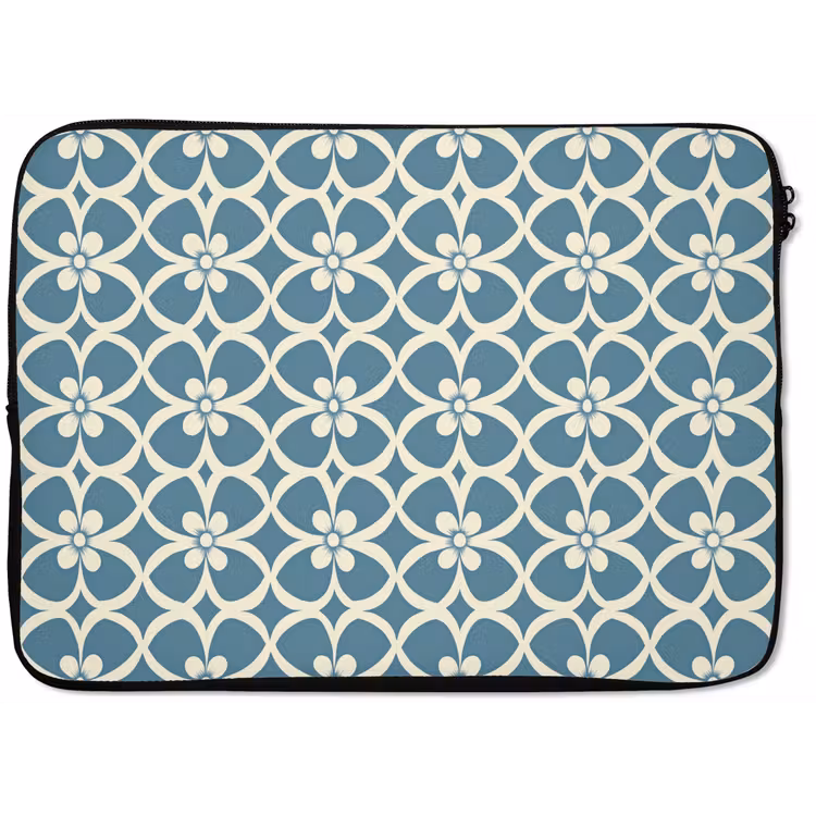 Laptophoes - Patroon - Symmetrisch - Blauw — 1