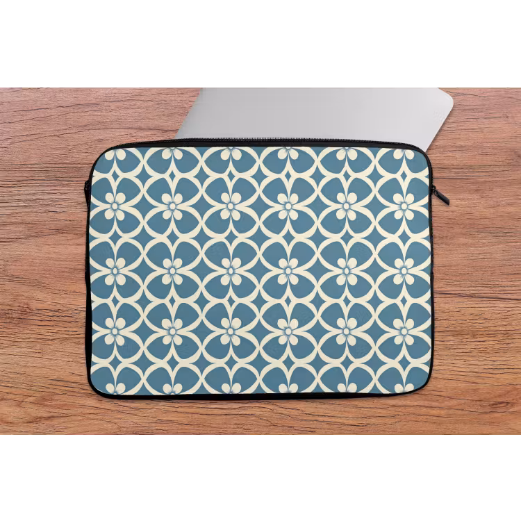 Laptophoes - Patroon - Symmetrisch - Blauw — 2