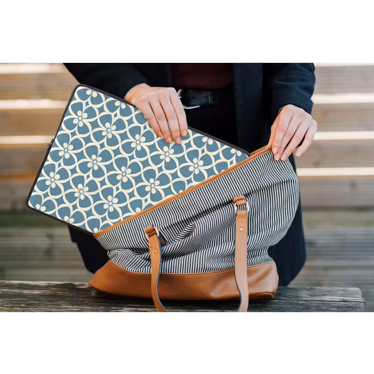 Laptophoes - Patroon - Symmetrisch - Blauw — 4