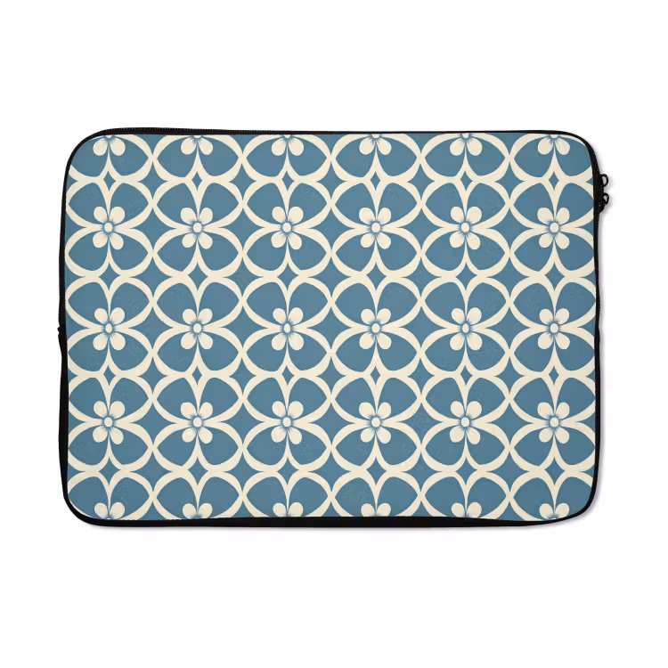 Laptophoes - Patroon - Symmetrisch - Blauw — 5
