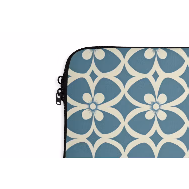 Laptophoes - Patroon - Symmetrisch - Blauw — 6