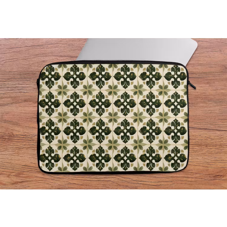 Laptophoes - Patroon - Tegel - Groen — 2