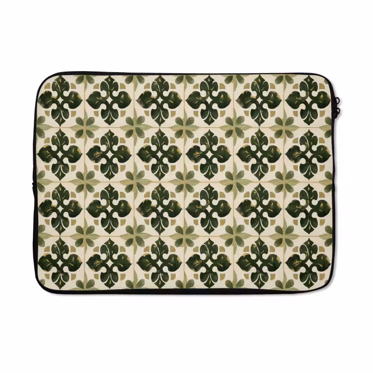 Laptophoes - Patroon - Tegel - Groen — 5