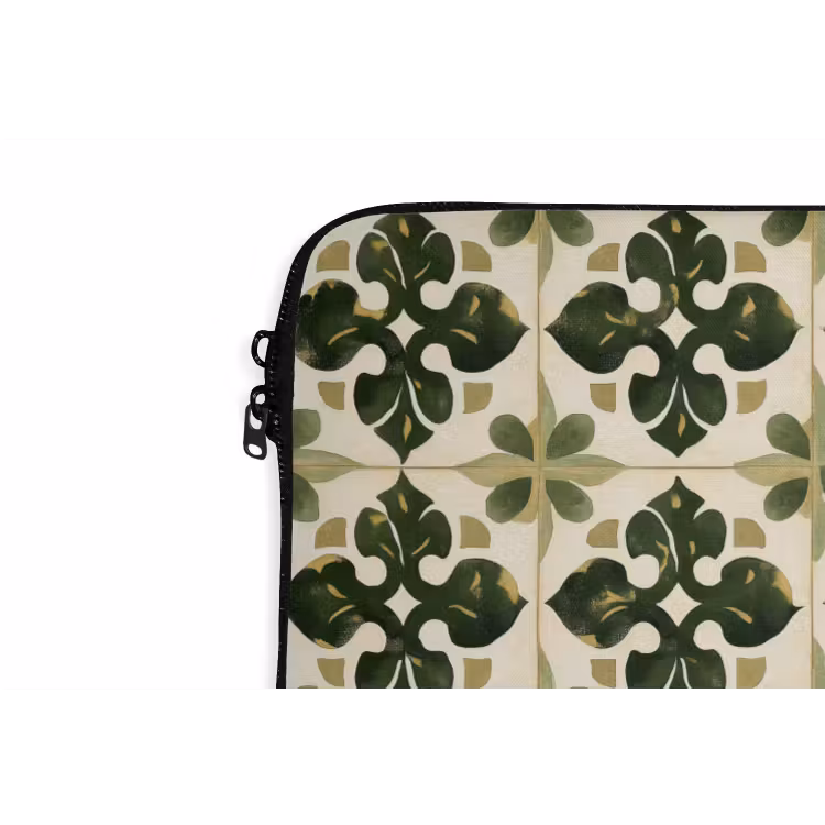 Laptophoes - Patroon - Tegel - Groen — 6