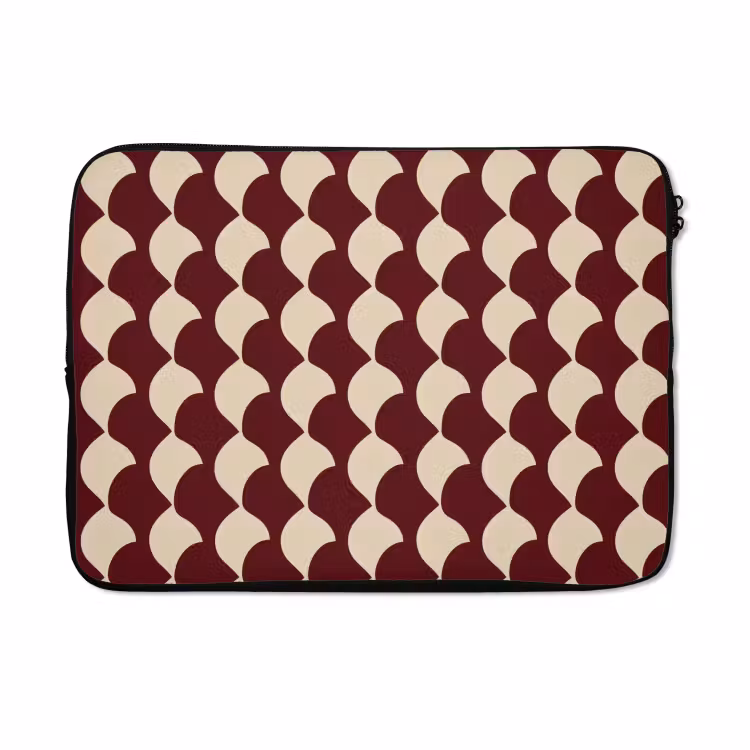 Laptophoes - Rood - Tegelpatroon - Crème — 5