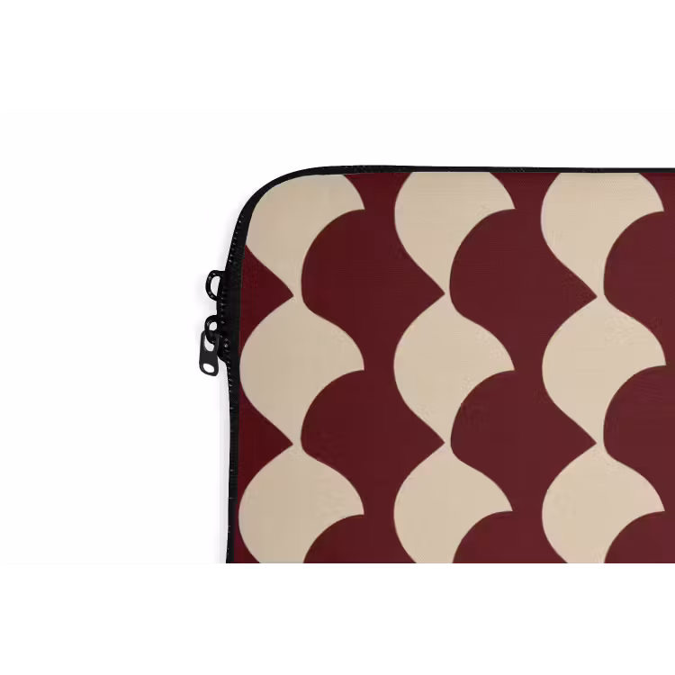 Laptophoes - Rood - Tegelpatroon - Crème — 6