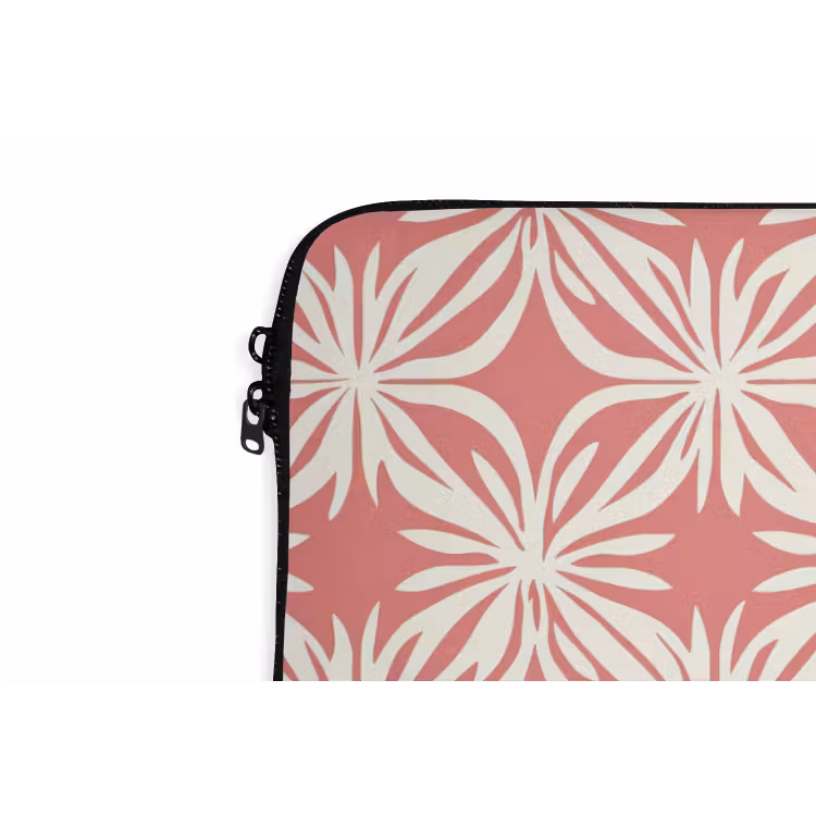 Laptophoes - Roze - Bloemenmotief - Wit - Modern — 6