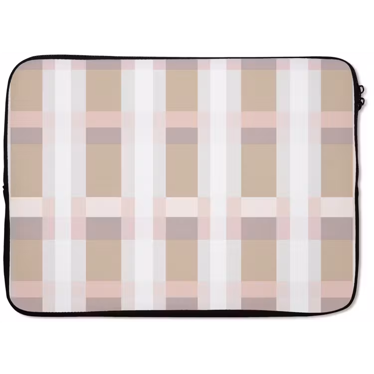 Laptophoes - Ruitpatroon - Aardetinten - Minimalistisch — 1