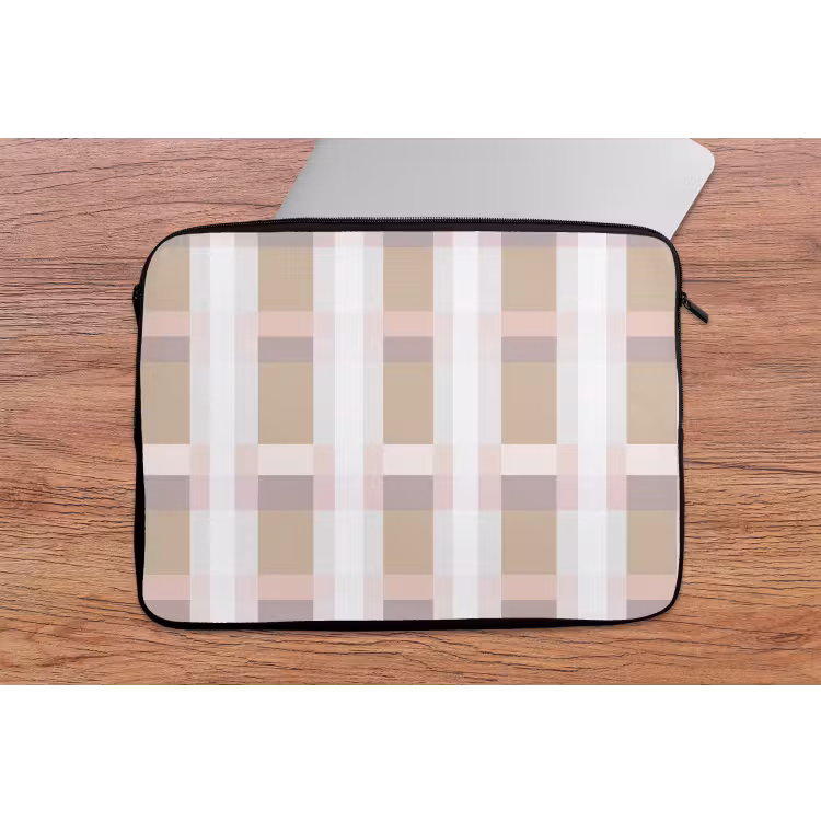 Laptophoes - Ruitpatroon - Aardetinten - Minimalistisch — 2