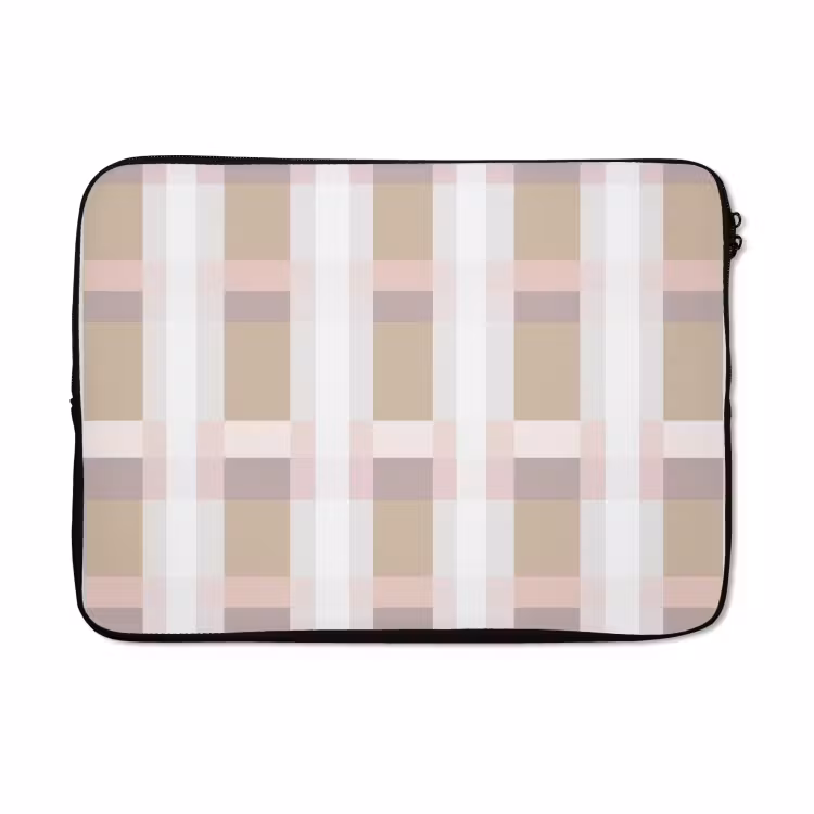 Laptophoes - Ruitpatroon - Aardetinten - Minimalistisch — 5