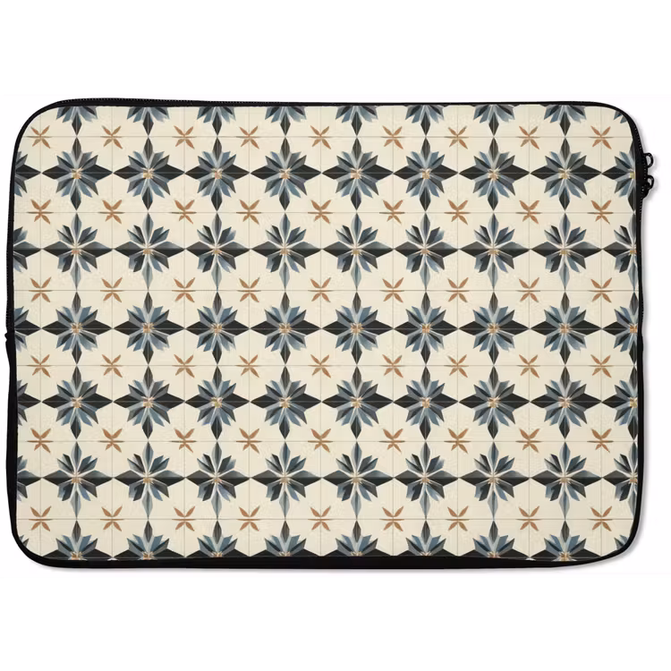 Laptophoes - Sierlijk - Ornament - Blauw — 1
