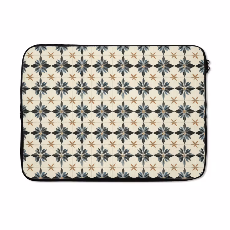 Laptophoes - Sierlijk - Ornament - Blauw — 5