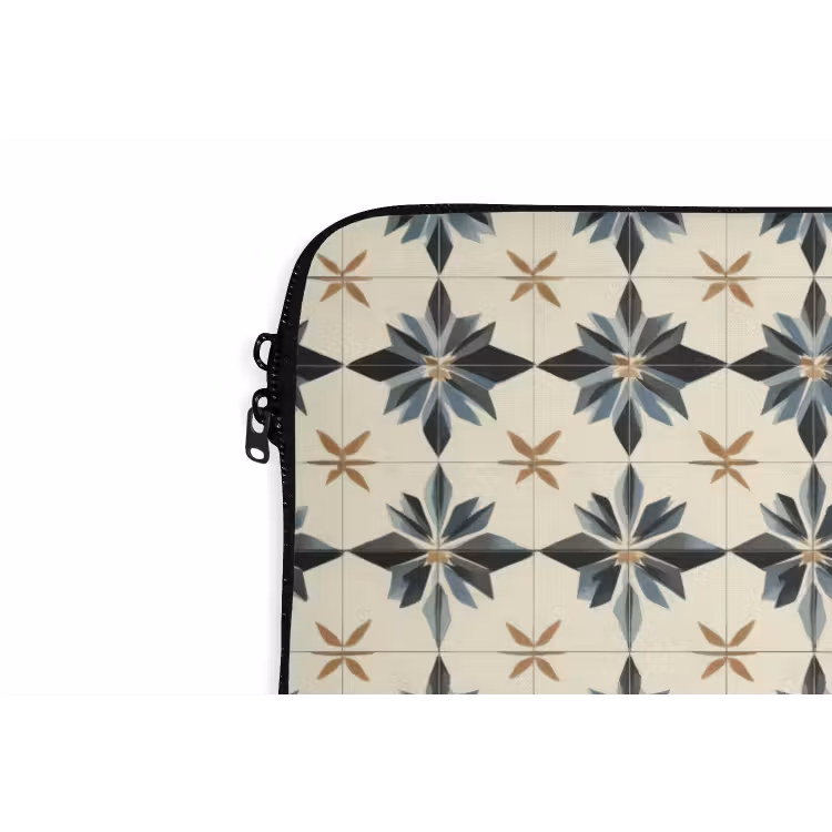 Laptophoes - Sierlijk - Ornament - Blauw — 6