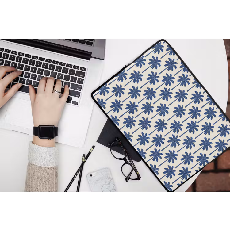 Laptophoes - Symmetrisch - Palm - Blauw — 3