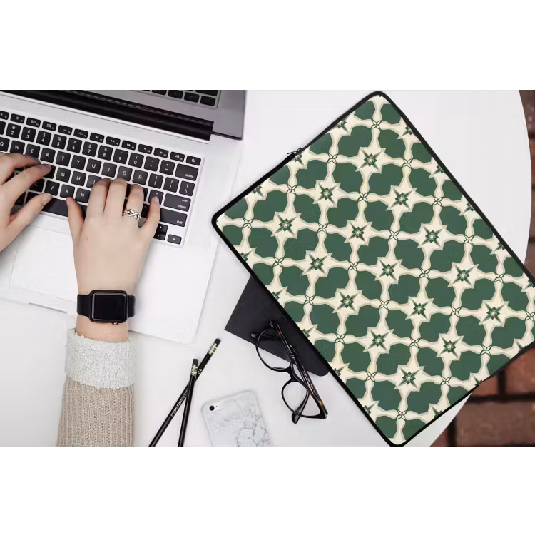 Laptophoes - Tegel - Klassiek - Groen — 3