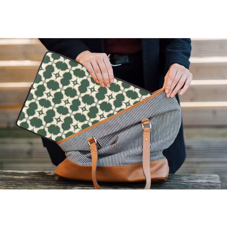 Laptophoes - Tegel - Klassiek - Groen — 4