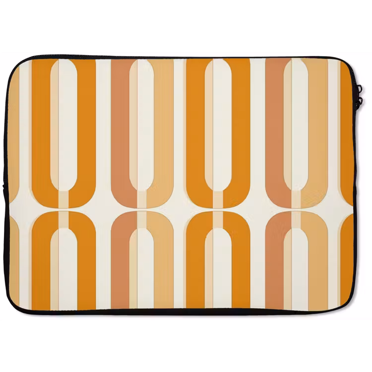 Laptophoes - U-vorm - Retro - Oranje — 1