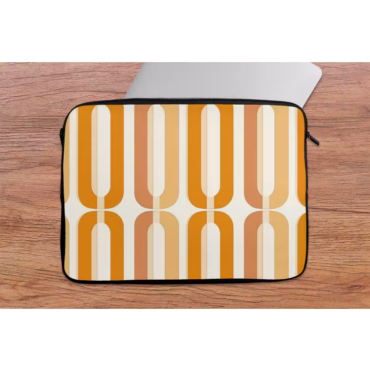 Laptophoes - U-vorm - Retro - Oranje — 2