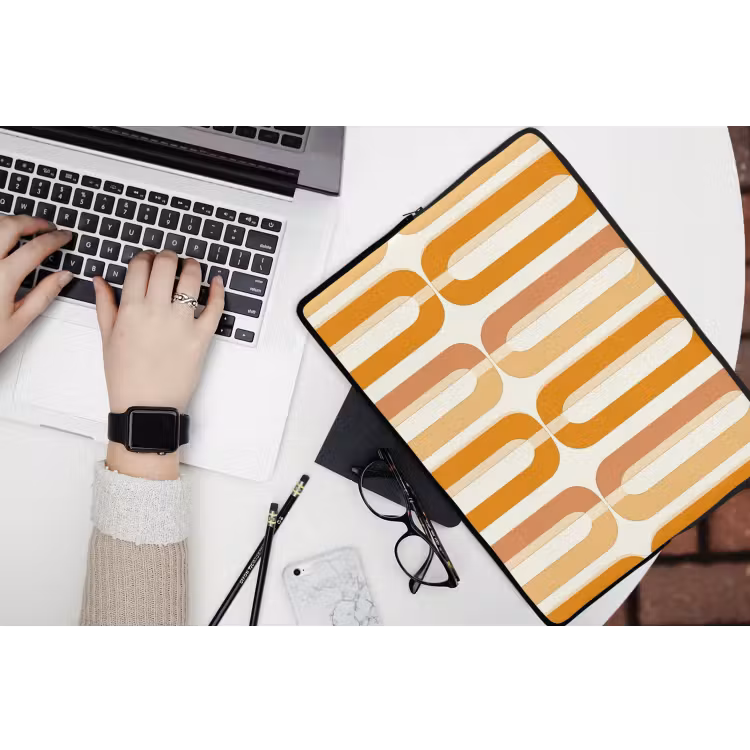 Laptophoes - U-vorm - Retro - Oranje — 3