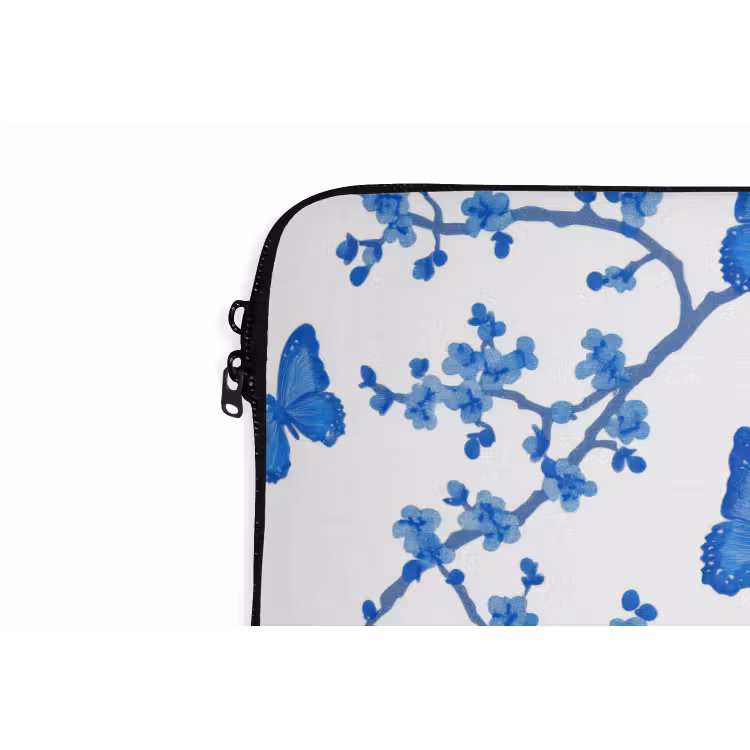 Laptophoes - Vlinder - Bloemen - Blauw — 6