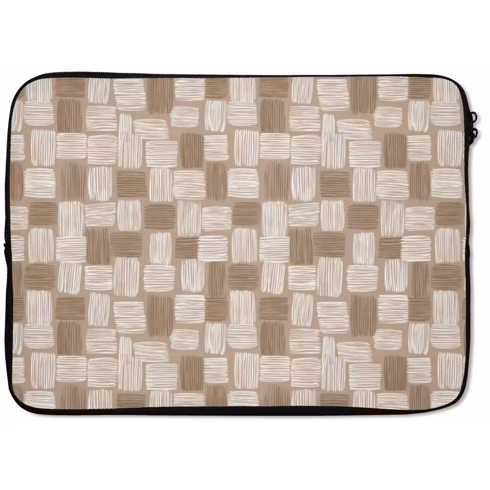 Laptophoes - Blok - Patroon - Bruin — 1