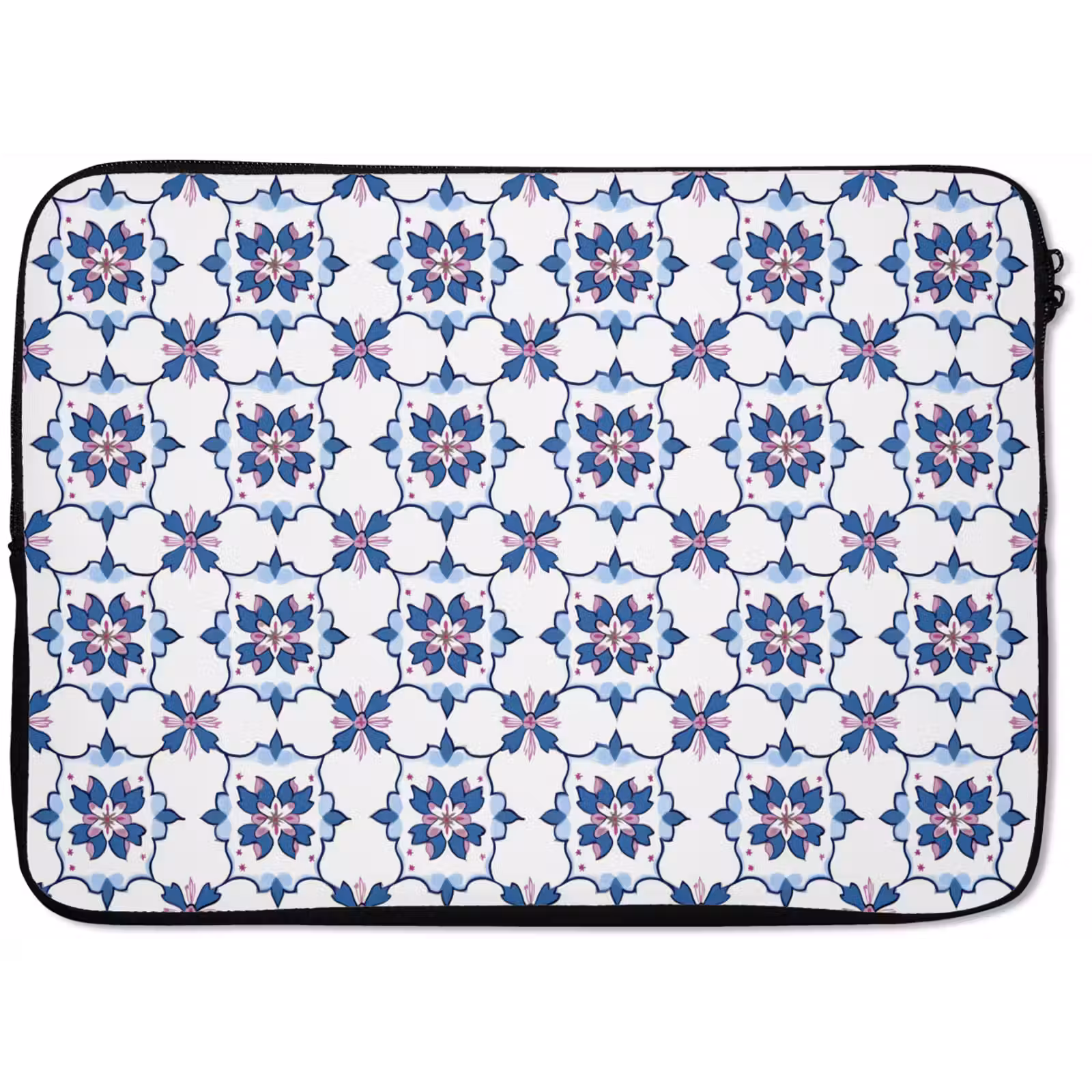 Laptophoes - Modern - Patroon - Blauw - Roze — 1