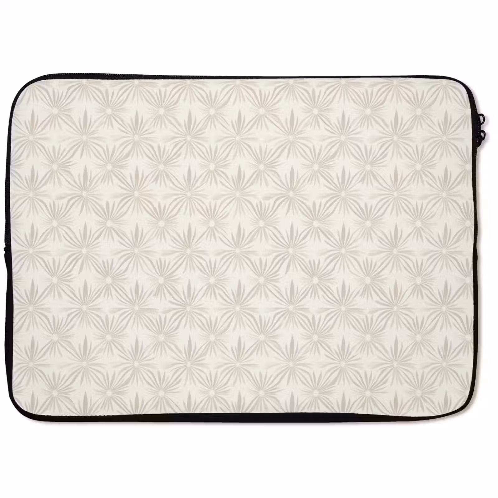 Laptophoes - Patroon - Bloemen - Beige — 1