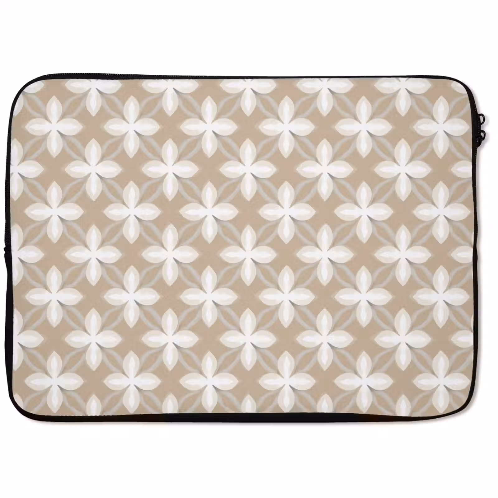Laptophoes - Patroon - Symmetrisch - Beige — 1