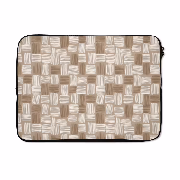 Laptophoes - Blok - Patroon - Bruin — 5