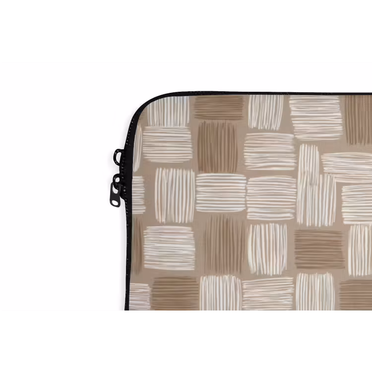 Laptophoes - Blok - Patroon - Bruin — 6