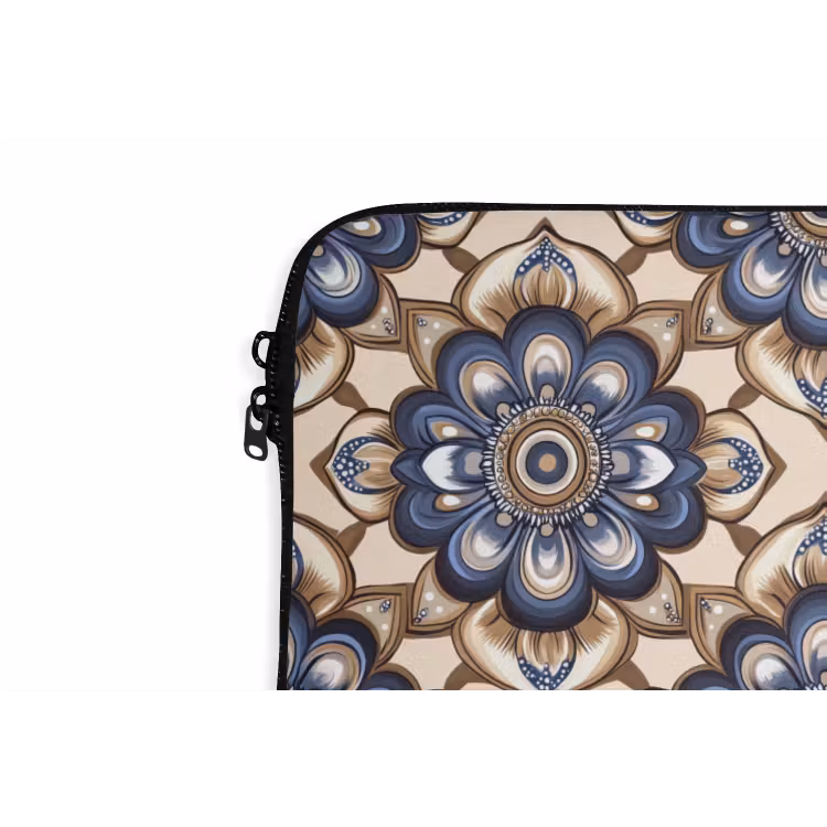 Laptophoes - Floraal - Ornament - Blauw — 6