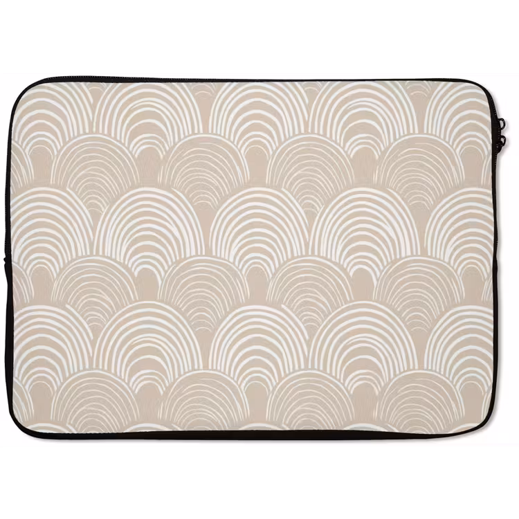 Laptophoes - Golven - Structuur - Beige — 1