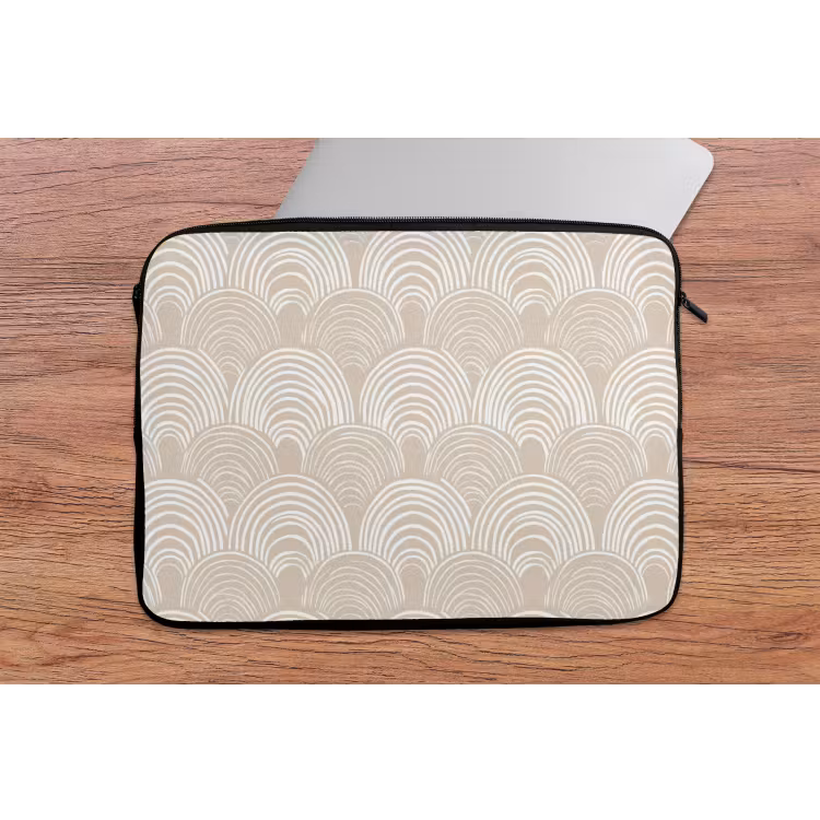 Laptophoes - Golven - Structuur - Beige — 2