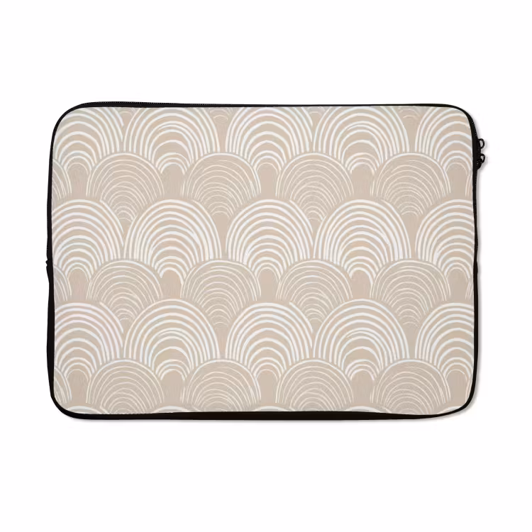 Laptophoes - Golven - Structuur - Beige — 5