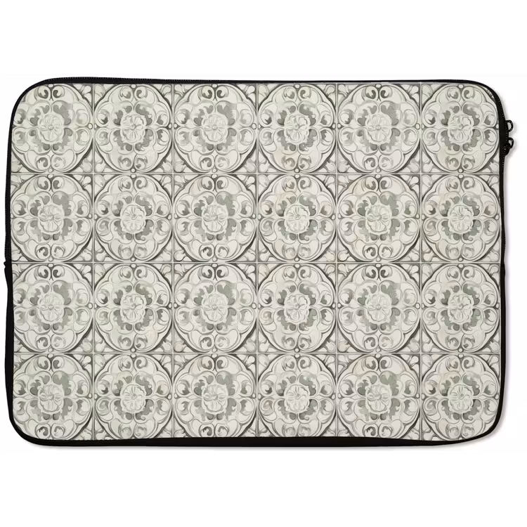 Laptophoes - Krulornament - Tegel - Groen — 1