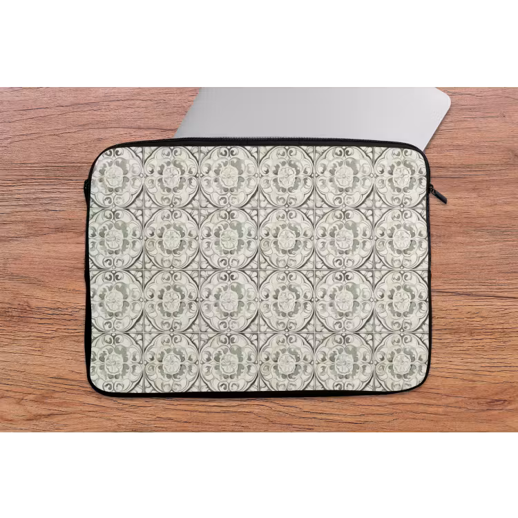 Laptophoes - Krulornament - Tegel - Groen — 2