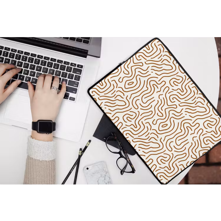 Laptophoes - Minimalistisch - Patroon - Terracotta — 3