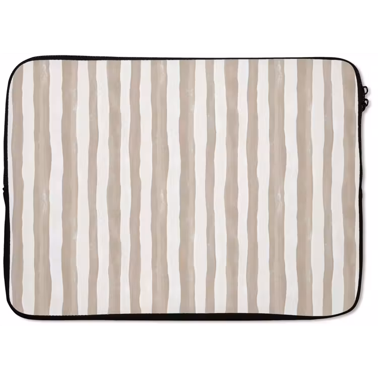Laptophoes - Minimalistisch - Strepen - Beige — 1