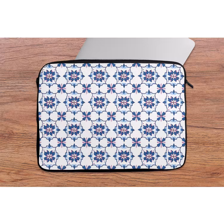 Laptophoes - Modern - Patroon - Blauw - Roze — 2