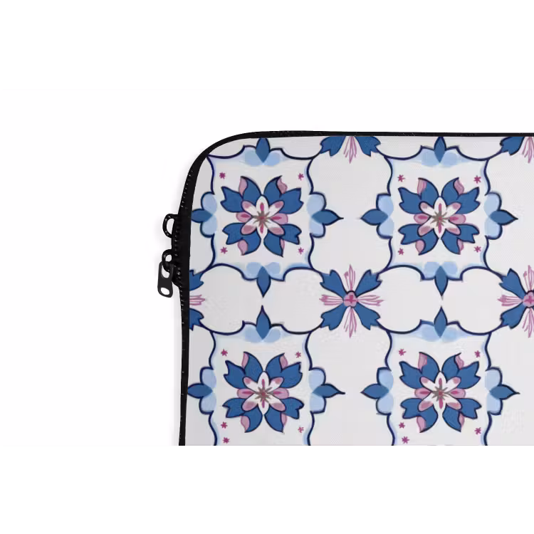 Laptophoes - Modern - Patroon - Blauw - Roze — 6