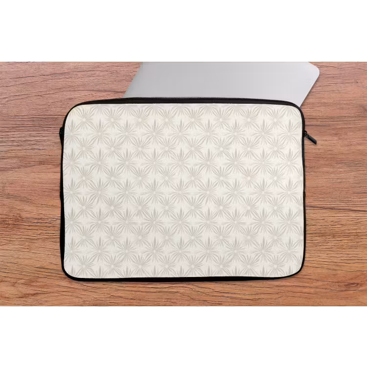 Laptophoes - Patroon - Bloemen - Beige — 2